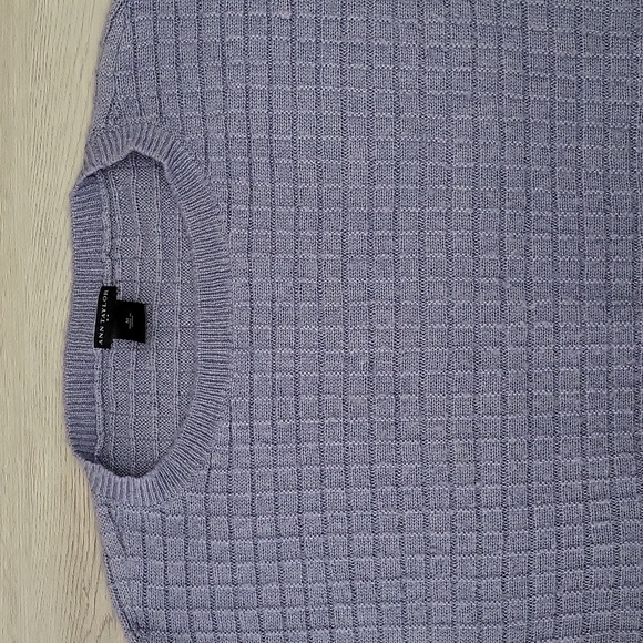 🛍Ann Taylor Womens Medium Orchid Wool Waffle Knit 3/4 Sleeve Pullover Sweater - Picture 3 of 6